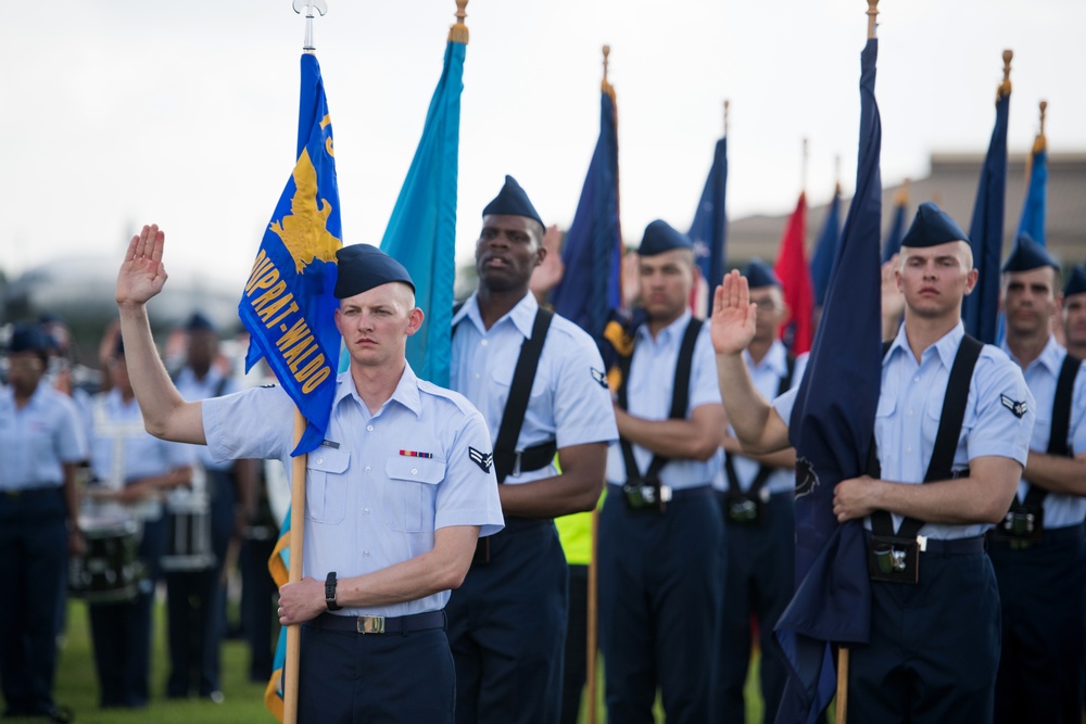 Major Gen. LaBrutta reviews BMT graduation one last time