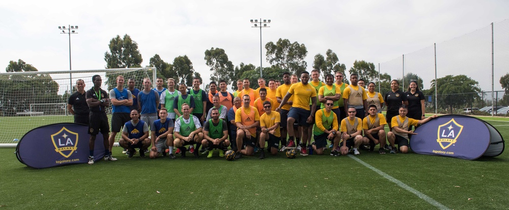 U.S. Navy Sailors attend LA Galaxy training camp during LAFW