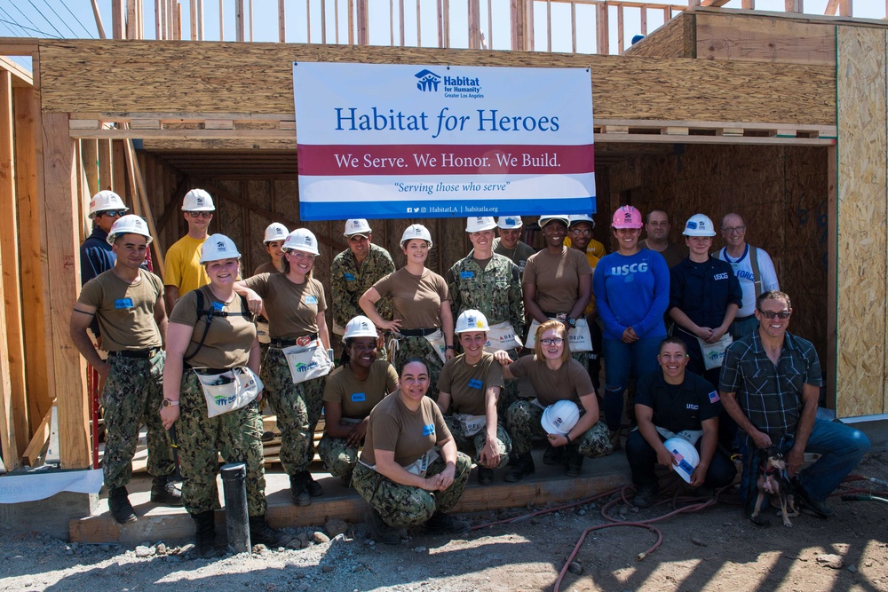 U.S. Navy Sailors volunteer for Habitat for Humanity during LAFW 2019.