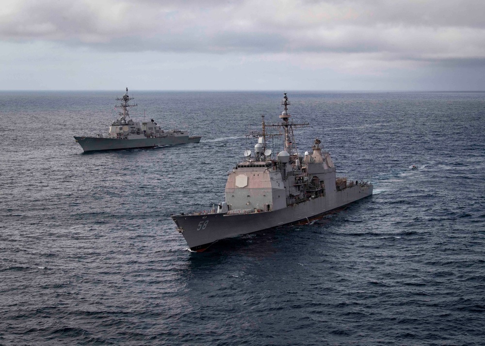 Philippine Sea and USS Gridley Transit the Atlantic Ocean