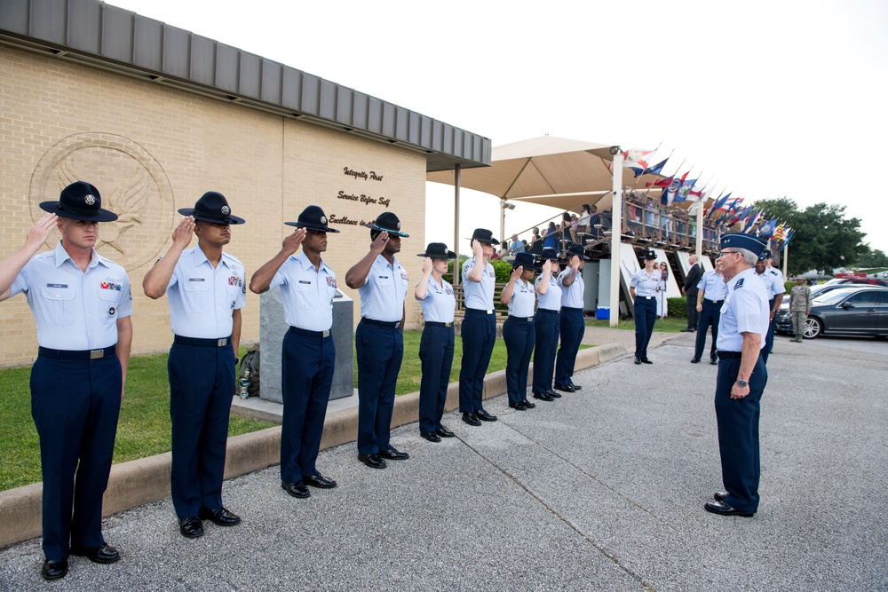 Major Gen. LaBrutta reviews BMT graduation one last time