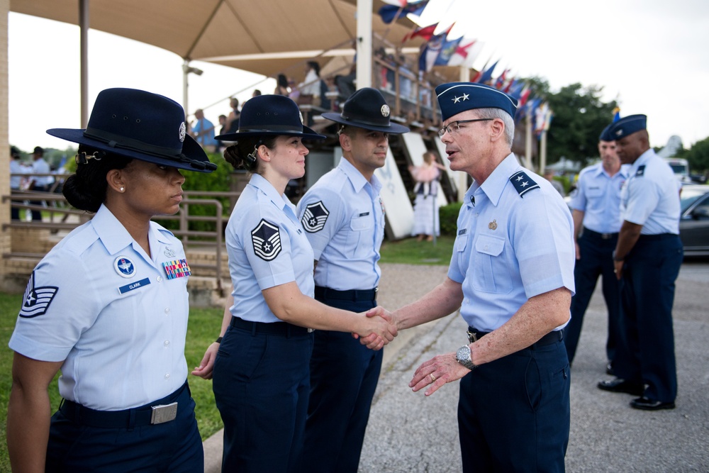 Major Gen. LaBrutta reviews BMT graduation one last time