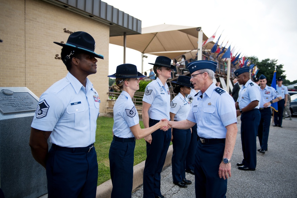 Major Gen. LaBrutta reviews BMT graduation one last time