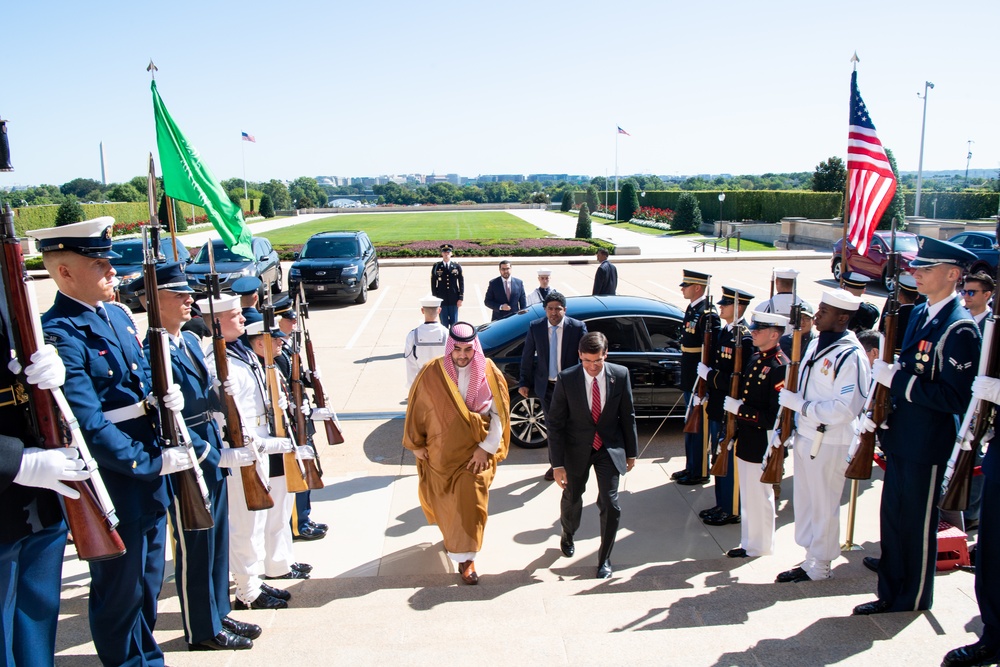 Secretary Esper Hosts Saudi Vice Minister of Defense