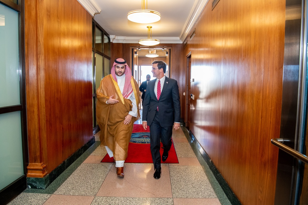 Secretary Esper Hosts Saudi Vice Minister of Defense