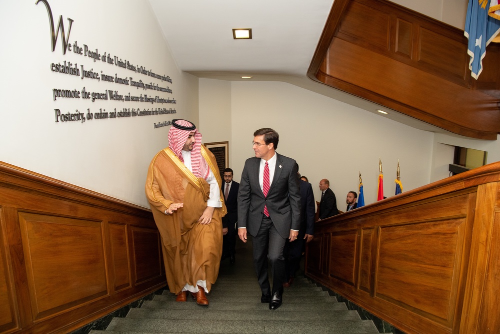 Secretary Esper Hosts Saudi Vice Minister of Defense