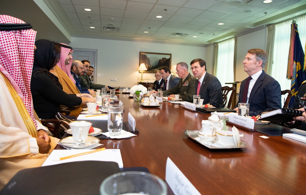 Secretary Esper Hosts Saudi Vice Minister of Defense