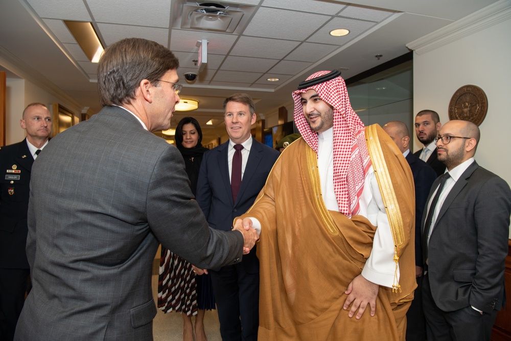 Secretary Esper Hosts Saudi Vice Minister of Defense