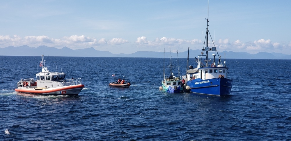 Coast Guard crews assist in dewatering, towing of fishing vessel near Ketchikan, Alaska