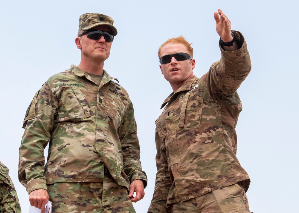 CJTF-HOA Command Senior Enlisted Leader visits EARF during live-fire exercise