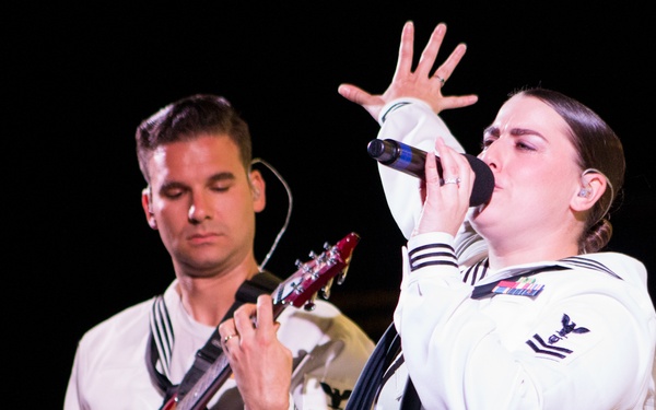 Navy Band Northeast's Rhode Island Sound rock band performs at Salute to Summer