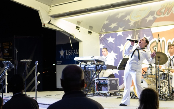 Navy Band Northeast's Rhode Island Sound rock band performs at Salute to Summer