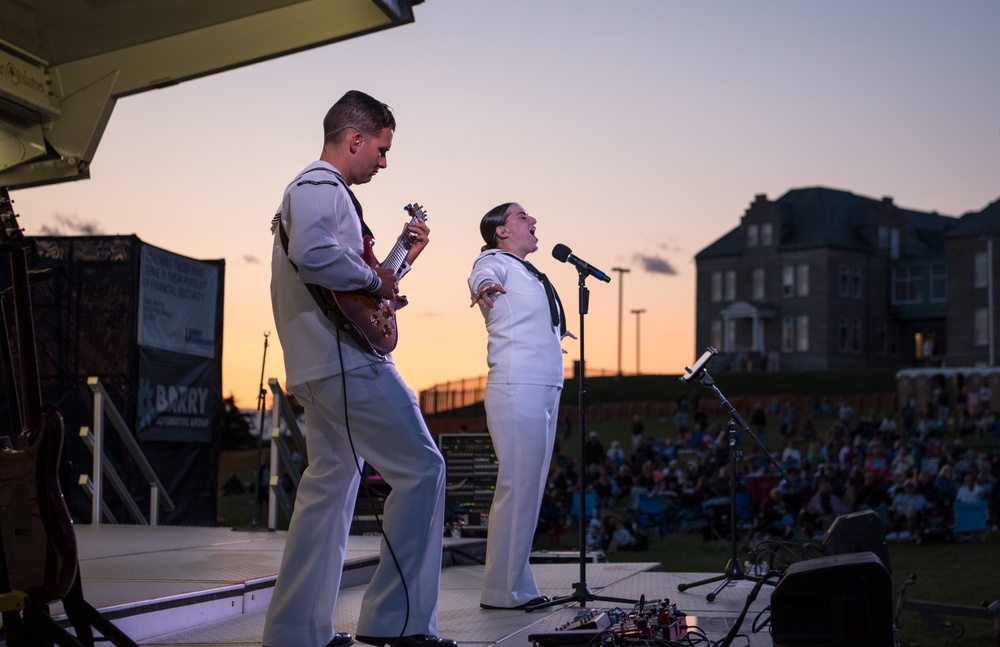 Navy Band Northeast's Rhode Island Sound rock band performs at Salute to Summer