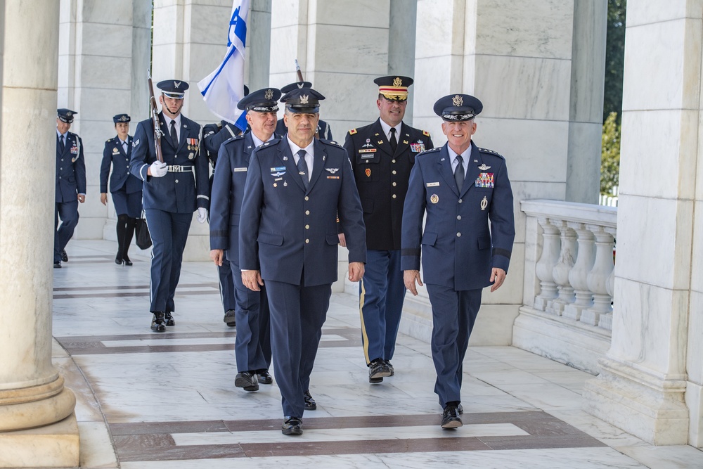 Commander of the Israeli Air Force Maj. Gen. Amikam Norkin Participates in an Air Force Full Honors Wreath-Laying Ceremony at the Tomb of the Unknown Soldier