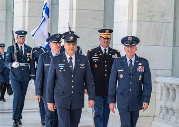 Commander of the Israeli Air Force Maj. Gen. Amikam Norkin Participates in an Air Force Full Honors Wreath-Laying Ceremony at the Tomb of the Unknown Soldier