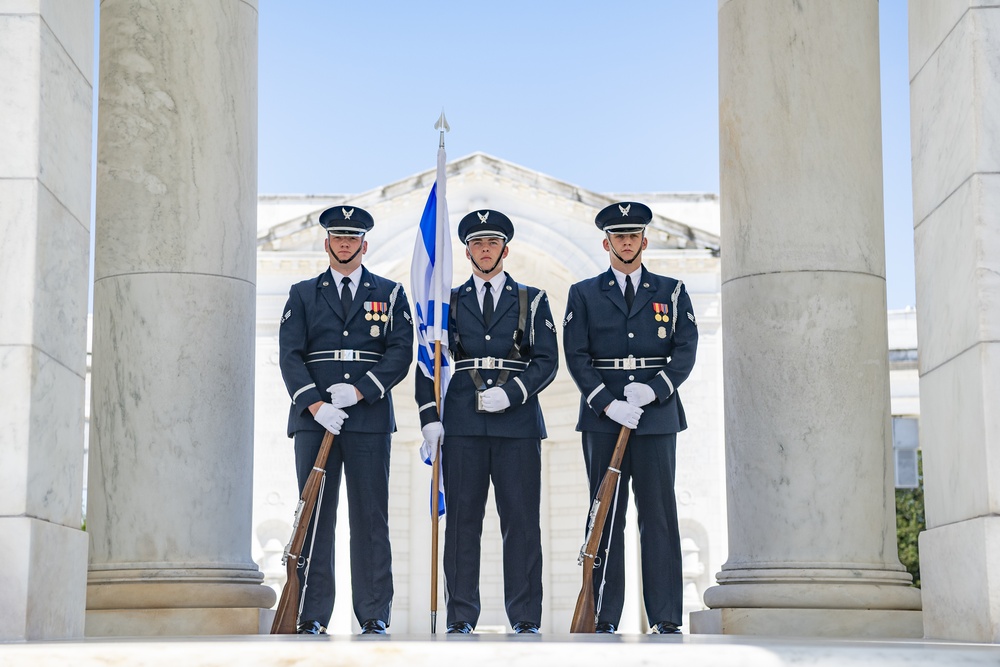 Commander of the Israeli Air Force Maj. Gen. Amikam Norkin Participates in an Air Force Full Honors Wreath-Laying Ceremony at the Tomb of the Unknown Soldier