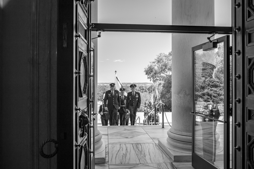 Commander of the Israeli Air Force Maj. Gen. Amikam Norkin Participates in an Air Force Full Honors Wreath-Laying Ceremony at the Tomb of the Unknown Soldier