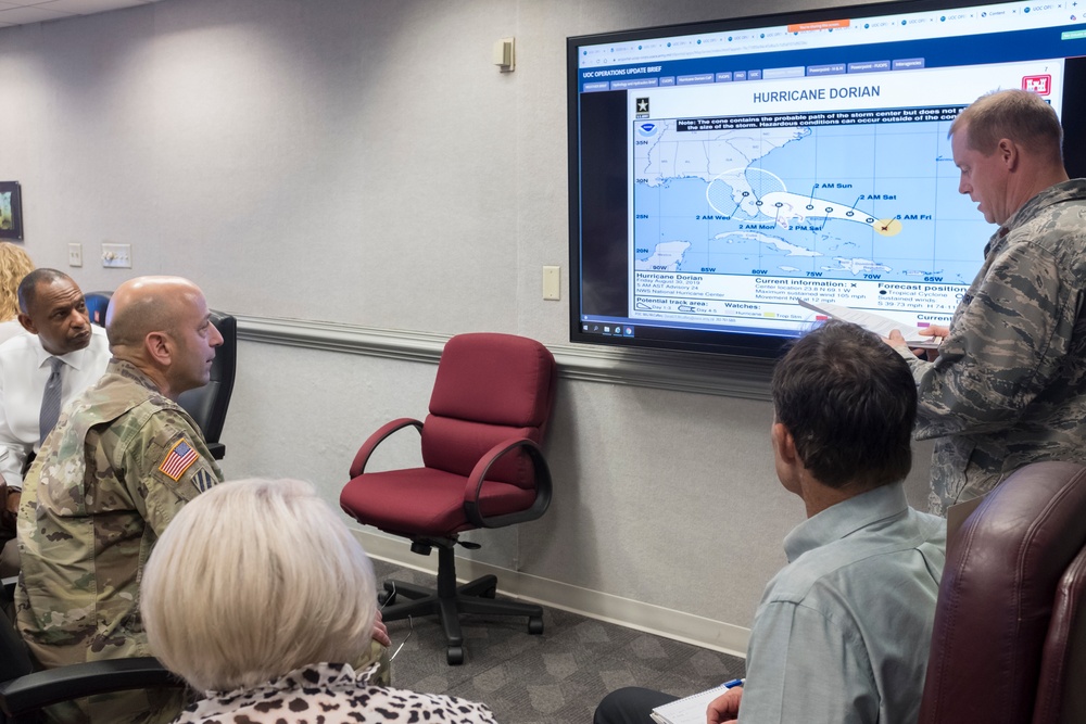 USACE leadership reviews latest information on Dorian