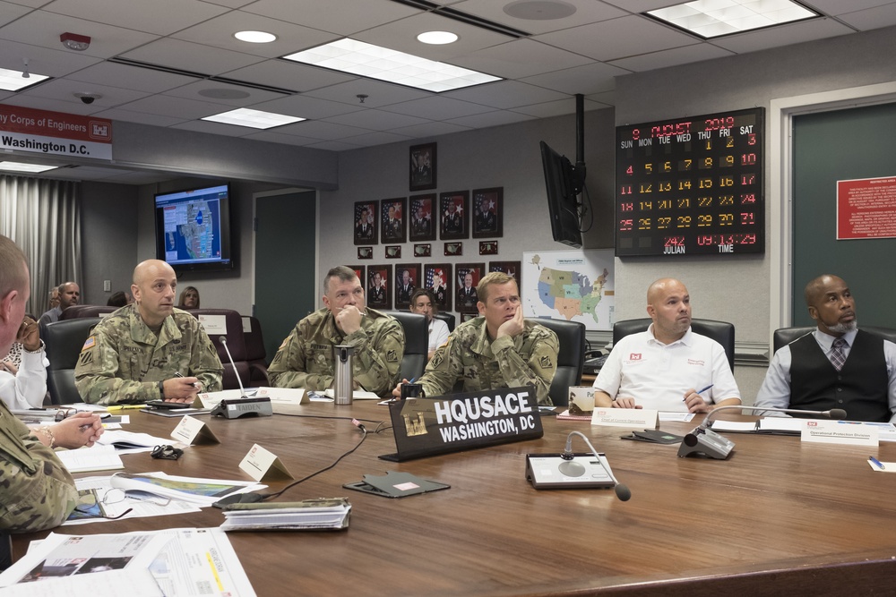 USACE leadership reviews latest information on Dorian