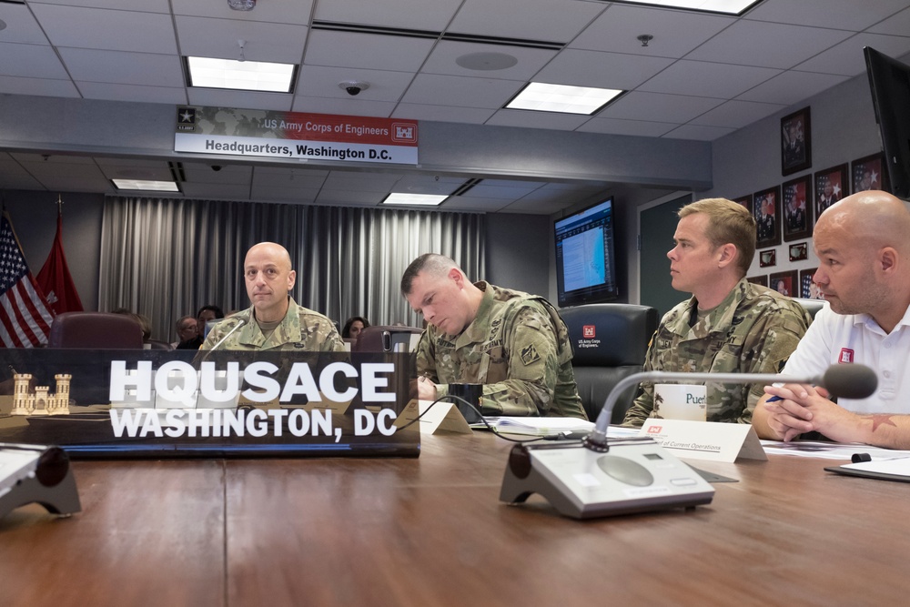 USACE leadership reviews latest information on Dorian