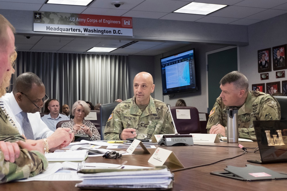 USACE leadership reviews latest information on Dorian