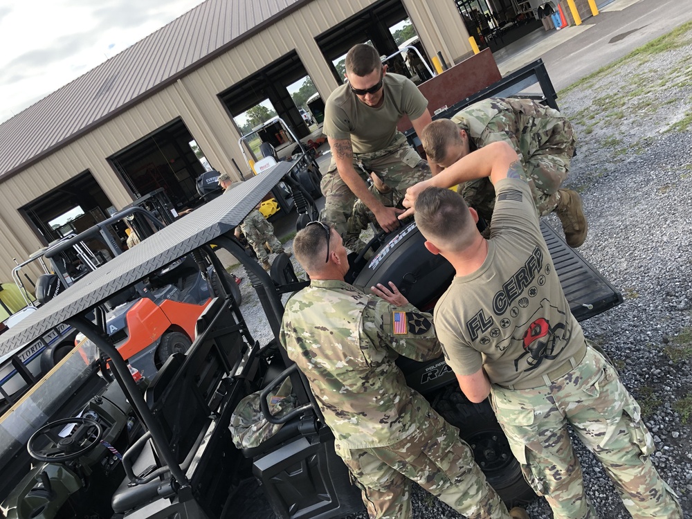 CBRN Enhanced Response Force Package (CERFP) prepare for potential missions responding to Hurricane Dorian