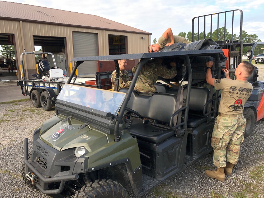 CBRN Enhanced Response Force Package (CERFP) prepare for potential missions responding to Hurricane Dorian