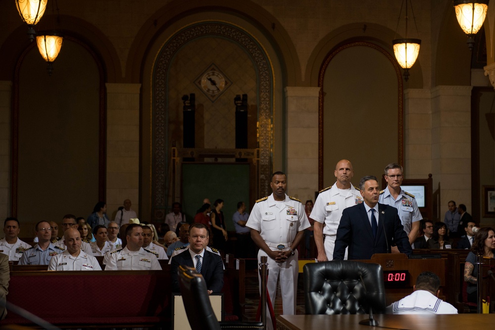 U.S. Navy leadership attend LA County City Hall council meeting