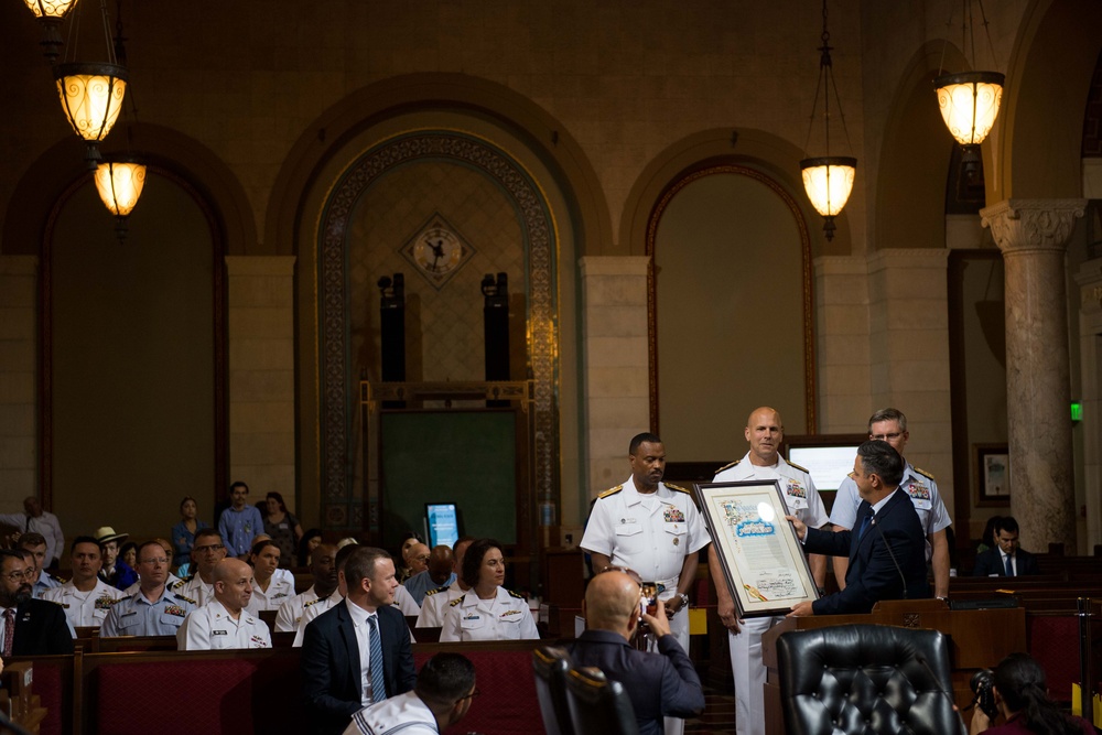 U.S. Navy leadership attend LA City Hall council meeting