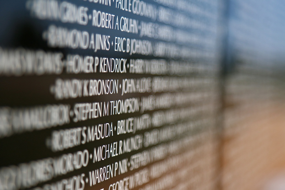 Engineer Soldiers set up moving Vietnam wall