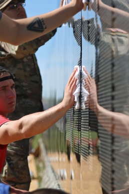 Engineer Soldiers set up moving Vietnam wall