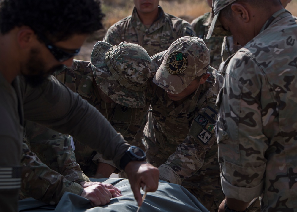Special Tactics AFE builds pallets with Jordanian, Lebanese special forces during Eager Lion 2019