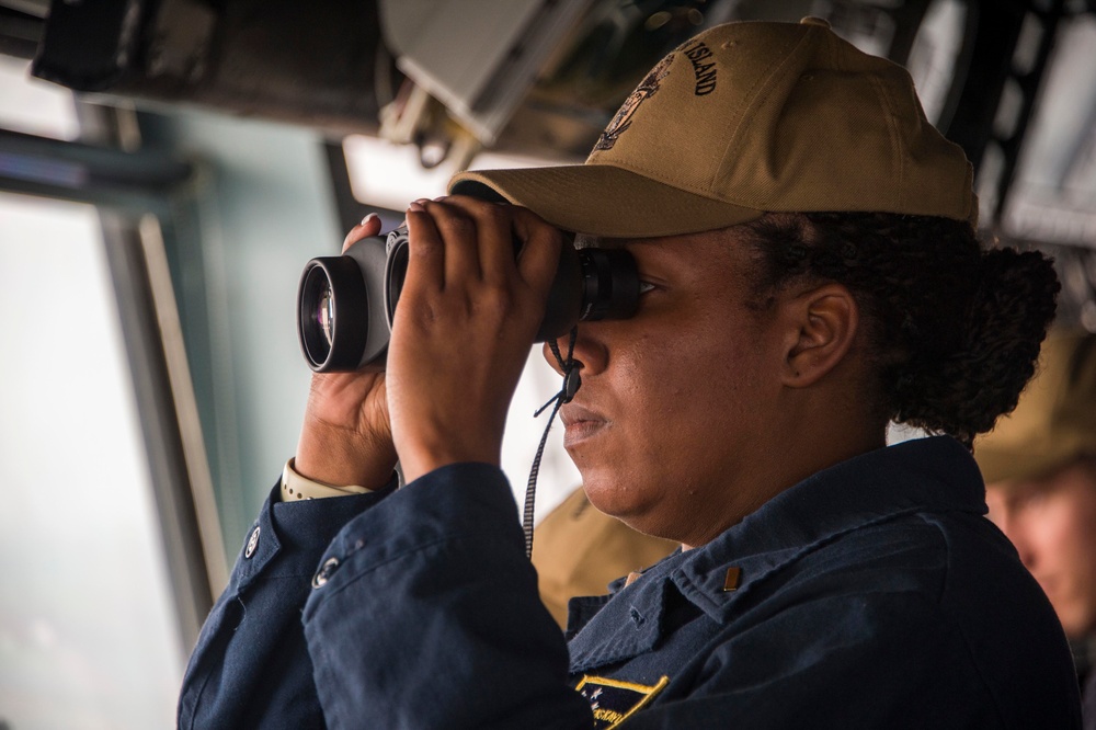 USS Makin Island Sailors Conduct Navigation Procedures