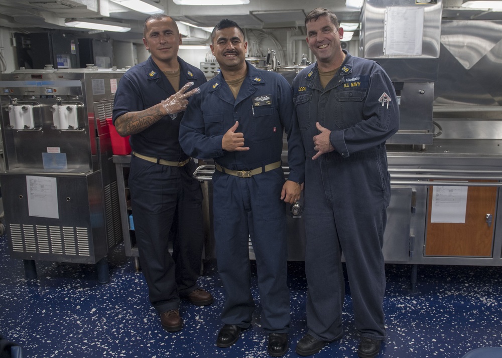 USS Makin Island Chiefs Mess Hosts an Ice Cream Social