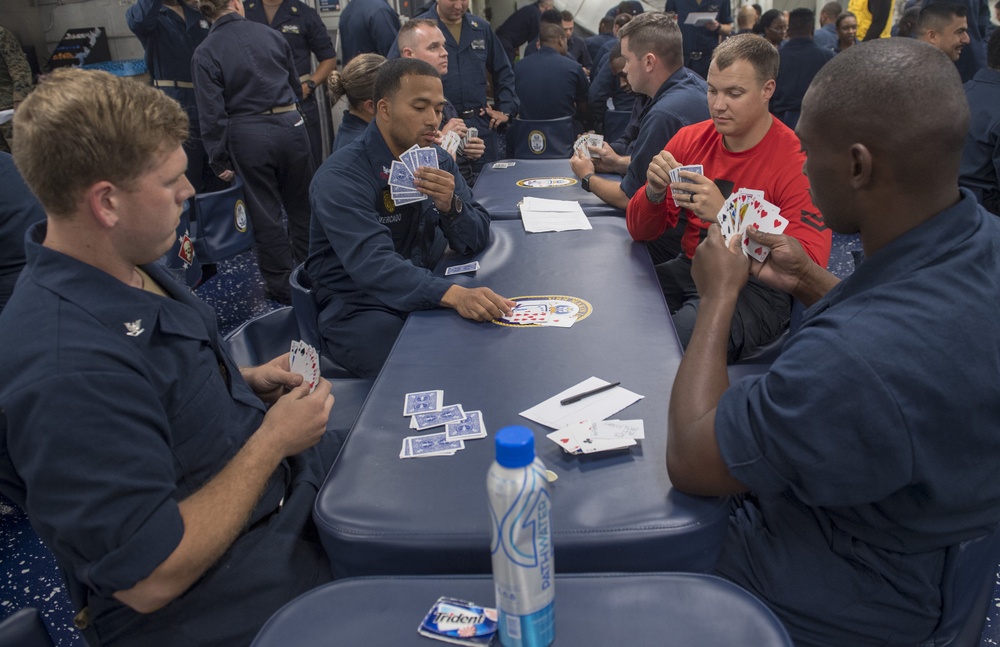 USS Makin Island SCPOA Hosts a Spades Tournament