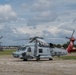 Maxwell AFB receives Navy MH-60R helicopters from Naval Air Station Jacksonville and Naval Station Mayport in advance of Hurricane Dorian