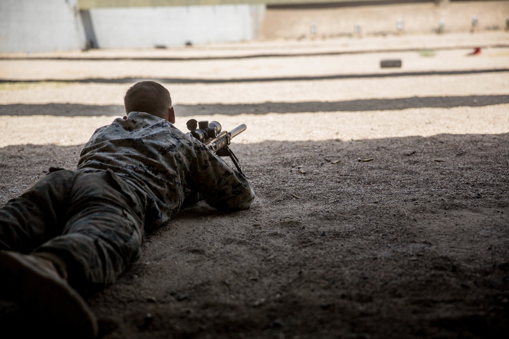 Marines participate in a stress shoot range