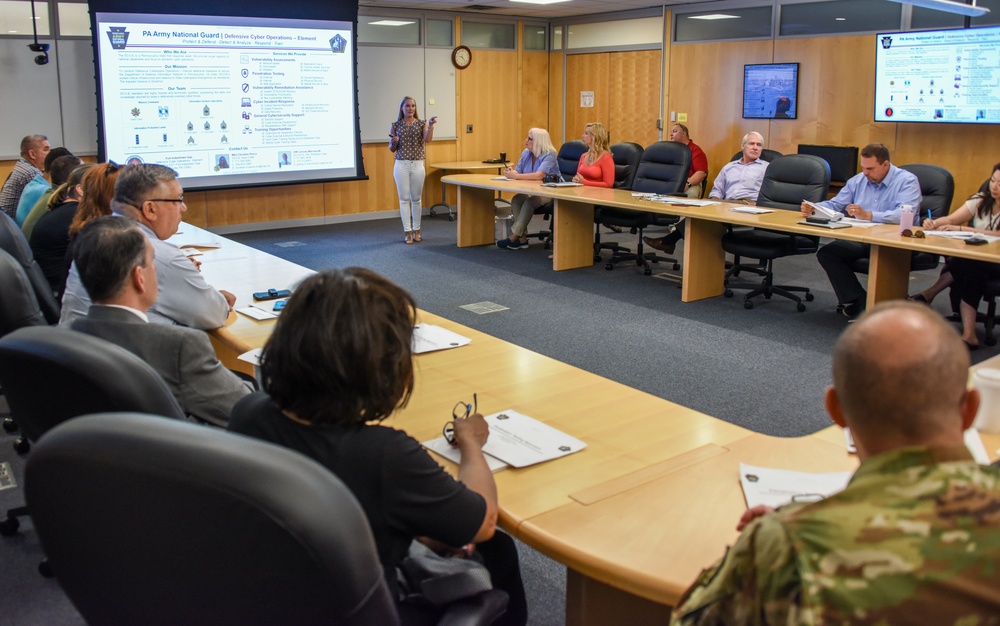 Pa. Guard's Cyber Defense Team meets with Pa. Acting Secretary of the Commonwealth