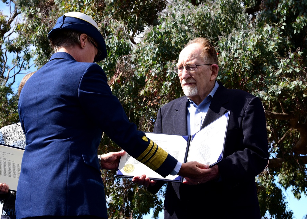 Coast Guard posthumously presents two Purple Heart Medals during ceremony for Coast Guard Cutter Tampa members