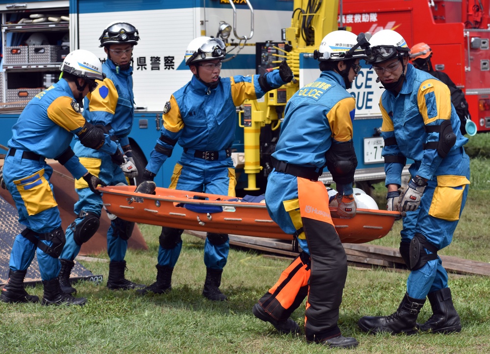 USAG Japan works with Japanese emergency services during disaster drill