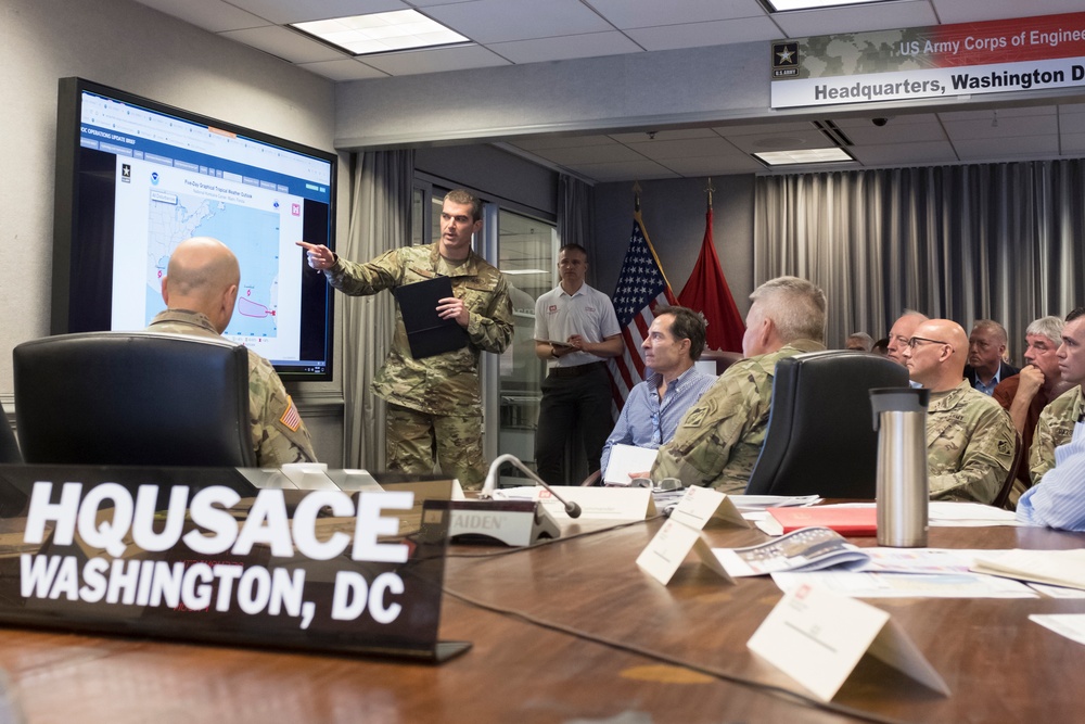 USACE leadership reviews latest information on Dorian
