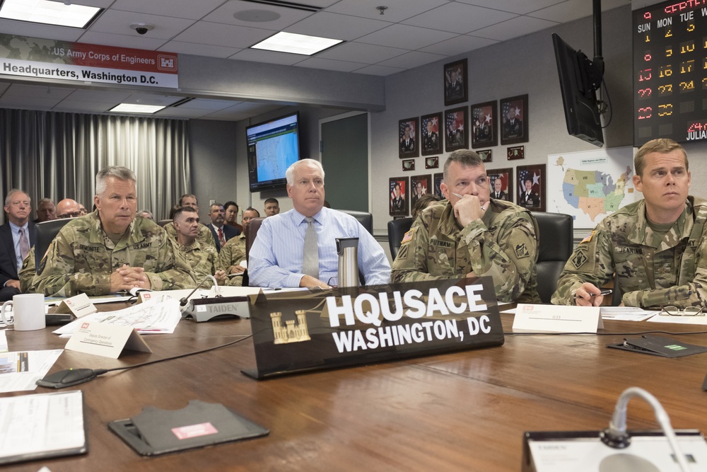 USACE leadership reviews latest information on Dorian