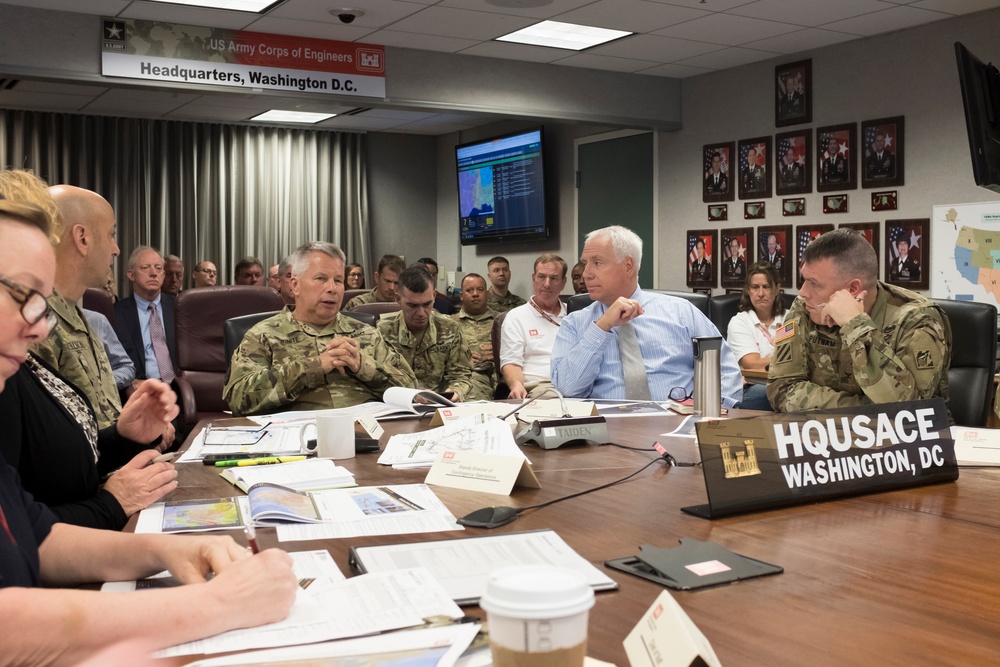 USACE leadership reviews latest information on Dorian