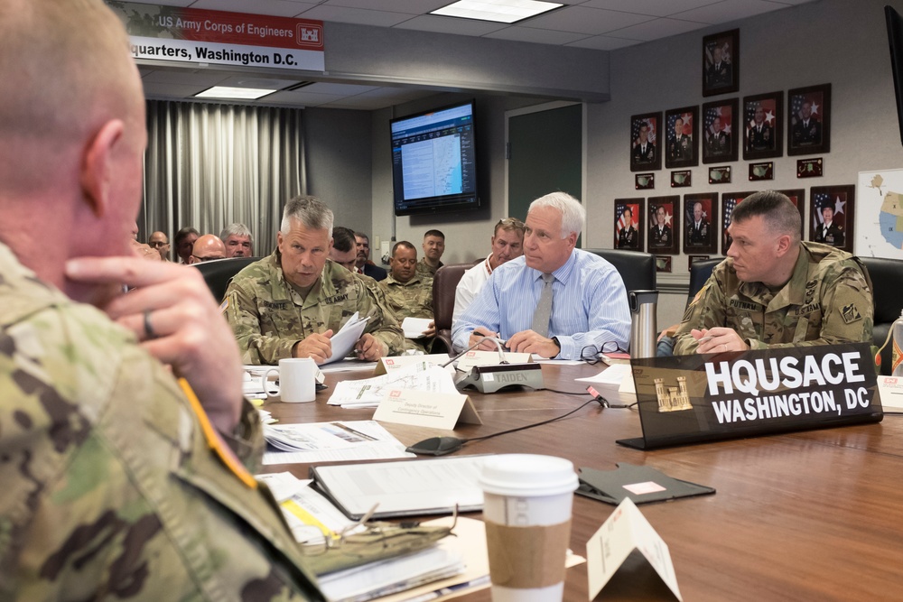 USACE leadership reviews latest information on Dorian