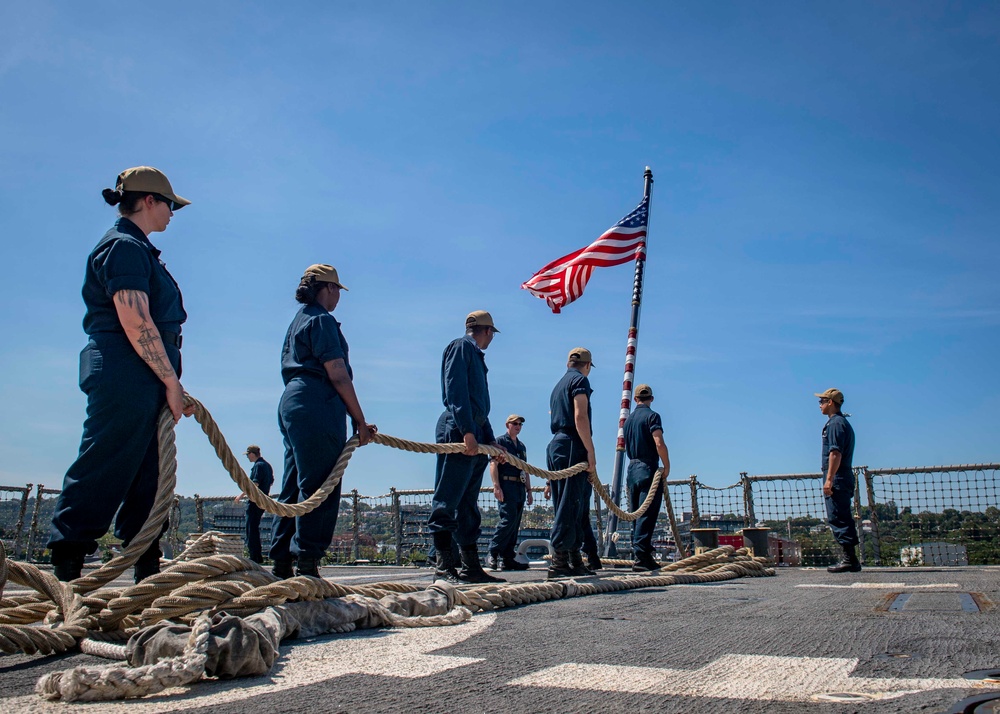 USS Gridley Departs New York