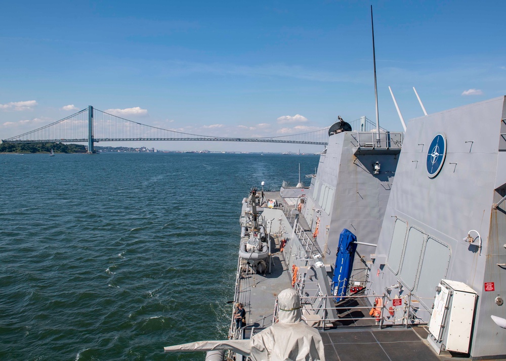 USS Gridley Departs New York