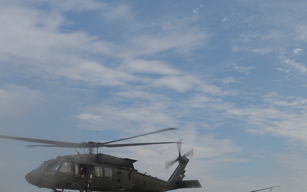 Indiana infantry battalion ends annual training with an air moblie extraction.