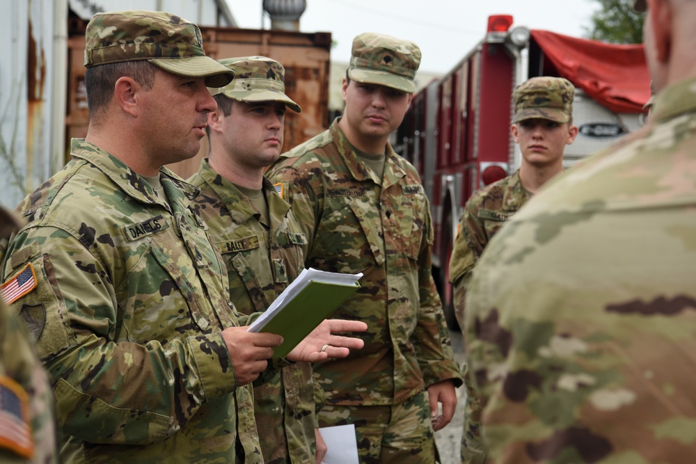 South Carolina National Guard stages LMTVs to assist Charleston Fire Department