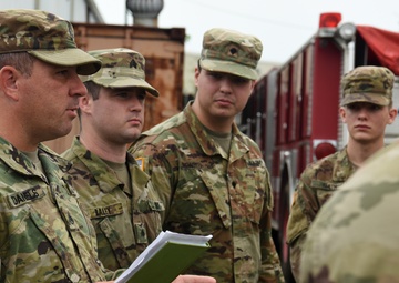 South Carolina National Guard stages LMTVs to assist Charleston Fire Department