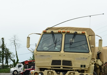 South Carolina National Guard stages LMTVs to assist Charleston Fire Department
